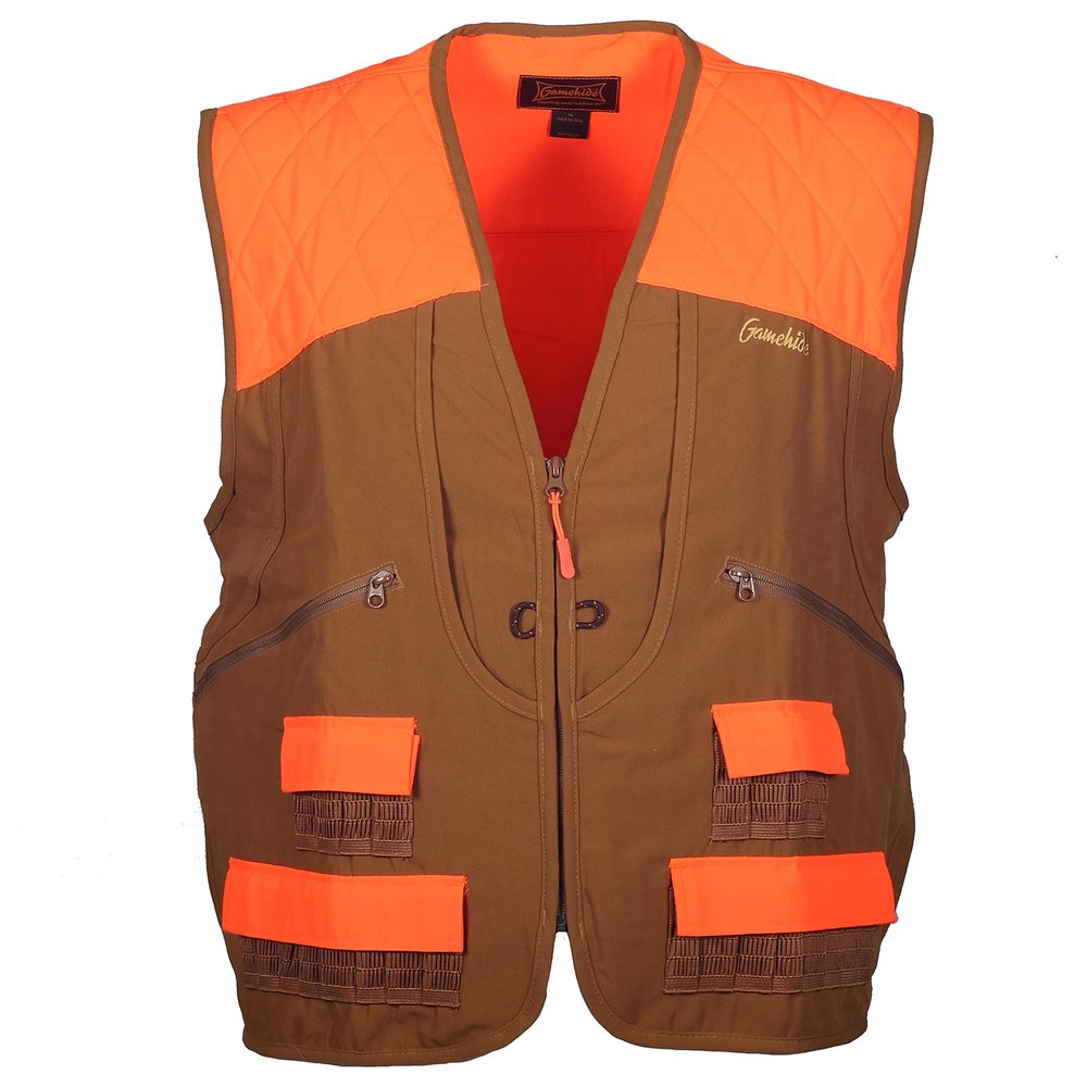 Gamehide Pheasant Vest Front Rear Loading Upland Hunting (Marsh Brown/Orange, Medium)