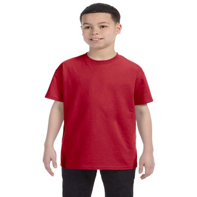 Youth Heavyweight Short Sleeve Tee Shirt, Color: True Red, Size: Large