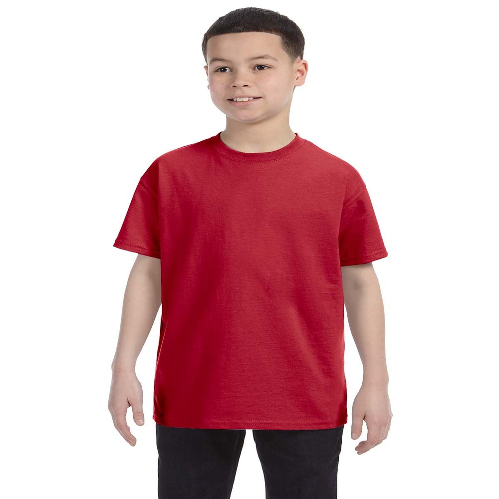 Youth Heavyweight Short Sleeve Tee Shirt, Color: True Red, Size: Large