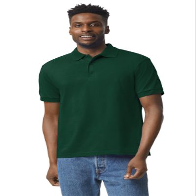 Adult Blend Jersey Polo Shirt, Color: Forest Green, Size: Medium