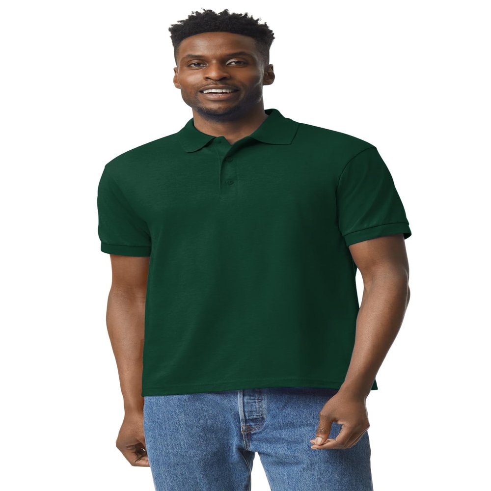 Adult Blend Jersey Polo Shirt, Color: Forest Green, Size: Medium