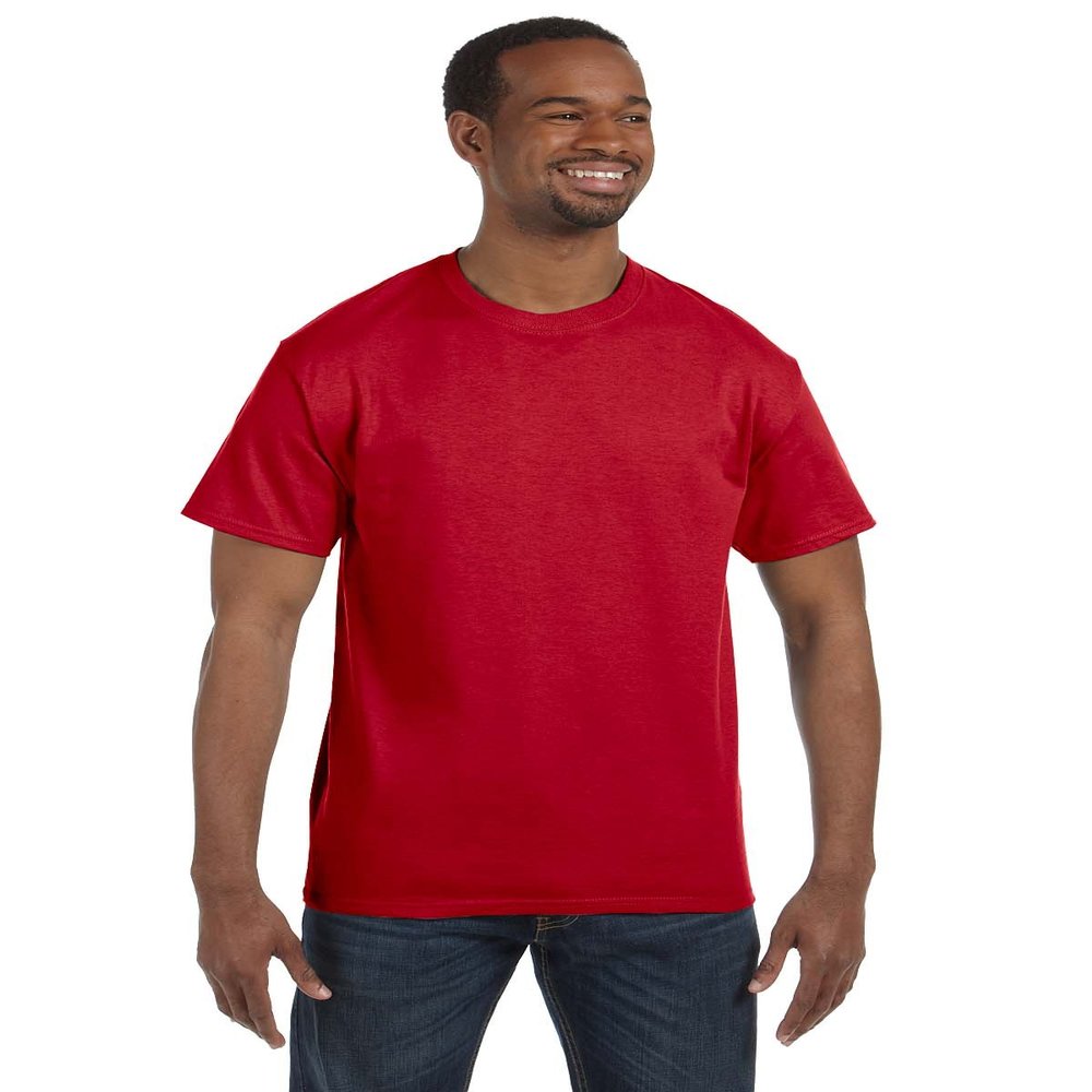 Adult Heavyweight Cotton Tee Shirt, Color: Red, Size: X-Large