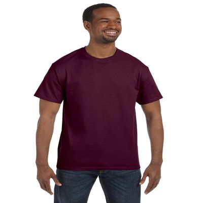 Adult Heavyweight Cotton Tee Shirt, Color: Maroon, Size: Medium