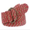 2" (50 mm) Wide D Ring Jute Braided Fashion Woven Sash Belt Color: Red Size: S/M - 37 End To End view 2