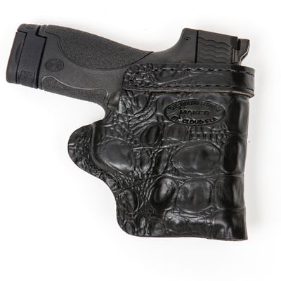Pro Carry S&W M&P 4" 9mm 40 Cal HD Right Hand Outside The Waistband Leather Gun Holster Black Gator