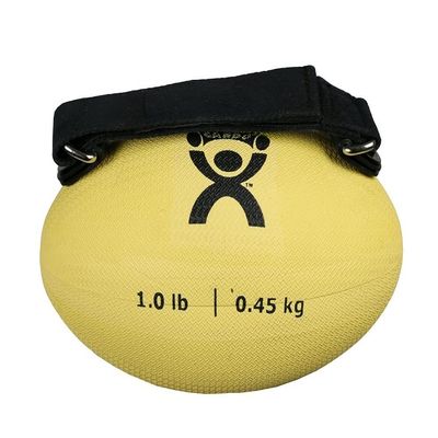 CanDo Handy Grip Weighted Ball for Weight Training and Exercise - Ergonomic Non-Slip Hand Weight, 1lb Tan