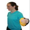 CanDo Handy Grip Weighted Ball for Weight Training and Exercise - Ergonomic Non-Slip Hand Weight, 1lb Tan view 2