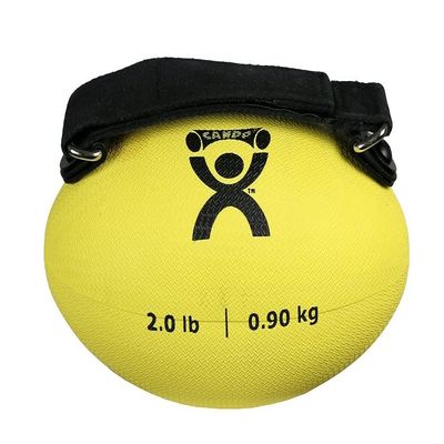 CanDo Handy Grip Weighted Ball for Weight Training and Exercise Ergonomic Non-Slip Hand Weight, 2lb Yellow