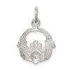 Sterling Silver Claddagh Charm Pendant Irish Jewelry view 3