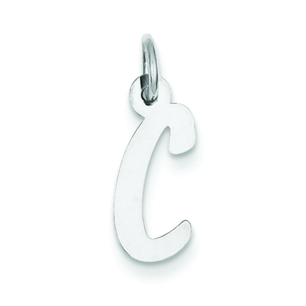 Sterling Silver Medium Slanted Block Initial C Charm