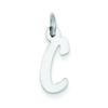 Sterling Silver Medium Slanted Block Initial C Charm view 1