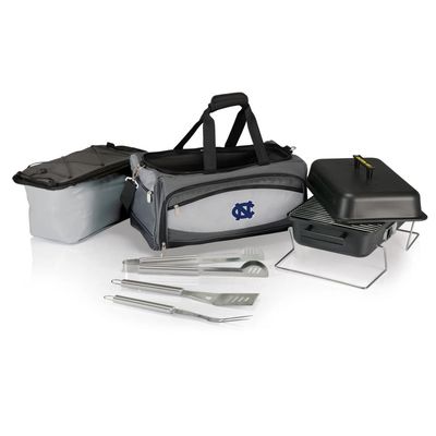 PICNIC TIME ONIVA - a Brand North Carolina Tar Heels - Buccaneer Portable Charcoal Grill & Cooler Tote, (Black with Gray Accents)