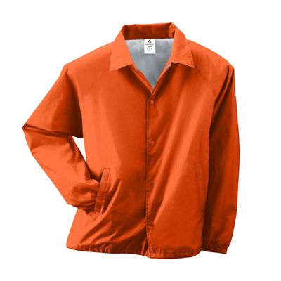 Augusta Sportswear Men's Nylon Coach's Jacket/Lined, Orange, Small (3100)