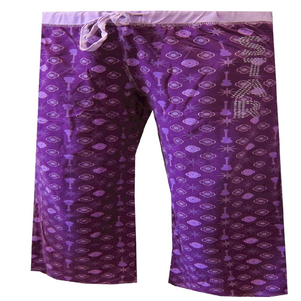 Disney Girls' Dancers Star Power Purple Junior Cut Lounge Pant (X-Small)