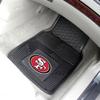 FANMATS 8902 San Francisco 49ers 2-Piece Heavy Duty Vinyl Car Mat Set, Front Row Floor Mats, All Weather Protection, Universal Fit, Deep Resevoir Design , 18"x27" view 2