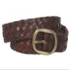 1 1/4" Braided Woven Leather Oval Belt, Brown | L/XL - 40 view 2