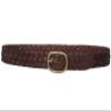 1 1/4" Braided Woven Leather Oval Belt, Brown | L/XL - 40 view 3