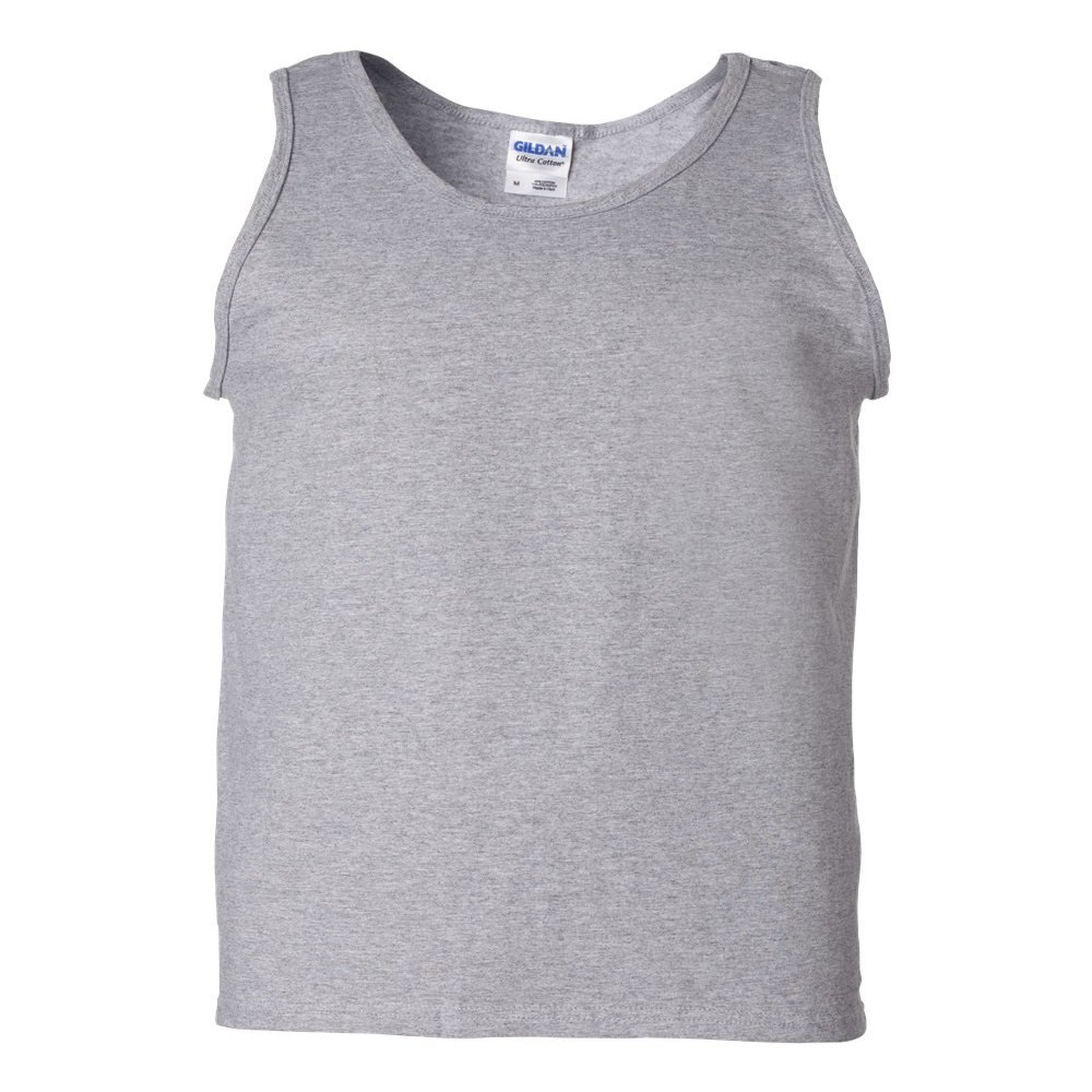 Gildan Ultra Cotton Tank Top Shirt - Sport Grey, Large