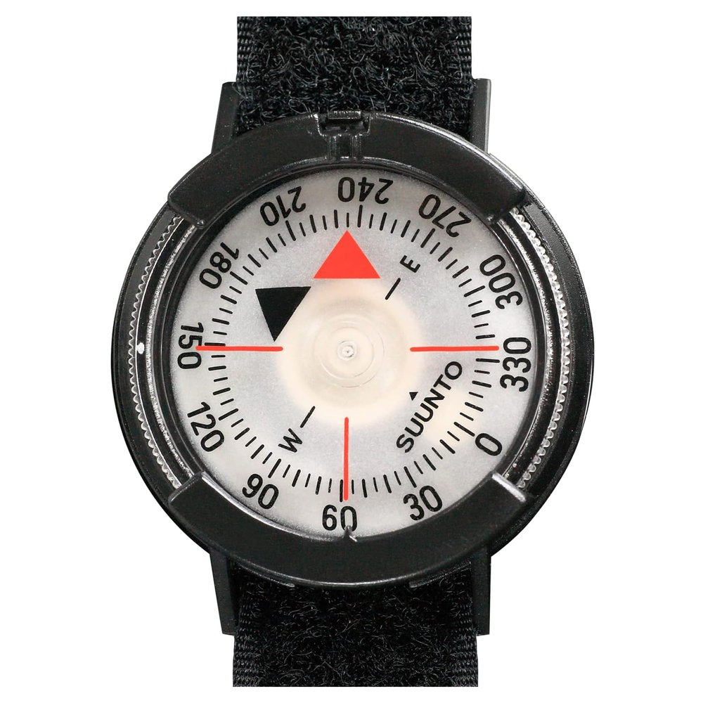SUUNTO M-9 Wrist Compass, Northern Hemisphere, Multifunctional Compass with Velcro Wristband, Compact Waterproof Navigation Comapss for Hiking & Adventure, Black