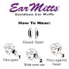 EAR MITTS Bandless Ear Muffs For Women, Black Sparkle Ear Warmers, Regular view 3