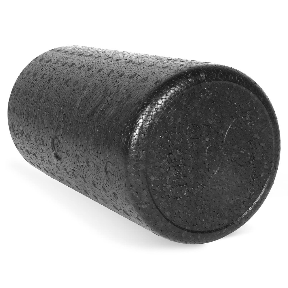CanDo Black Composite High-Density Foam Rollers for Muscle Restoration Massage Therapy Sport Recovery and Physical Therapy 6" x 12" Round