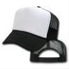 BLACK AND WHITE MESH TRUCKER STYLE CAP HAT CAPS HATS ADJUSTABLE view 2