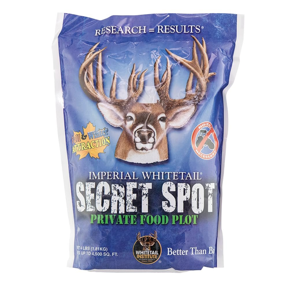 Whitetail Institute Secret Spot Deer Food Plot Seed - Annual Forage Designed Specifically for Smaller, Remote Food Plots - Can Be Planted with Hand Tools, 4 lbs (9000 sq ft)