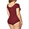 Capezio Women's Team Basic Short Sleeve Leotard,Maroon,Medium view 4