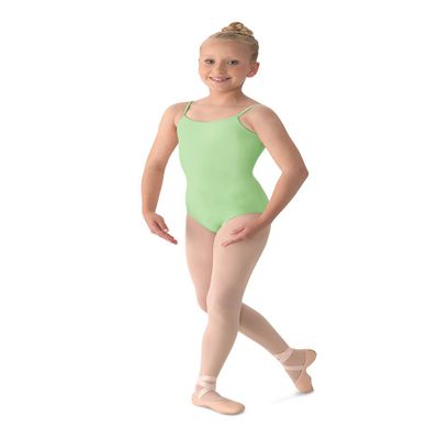Mirella Girl's Classic V-Back Camisole Dance Leotard,Seafoam,6X-7
