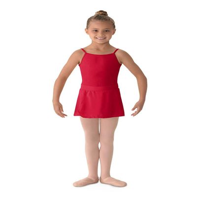 Mirella Girl's Georgette Mock Wrap Dance Skirt Garnet Large