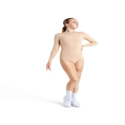 Capezio Women's Long Sleeve Leotard,Nude,Large