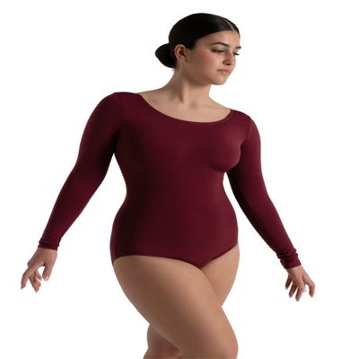 Capezio Women's Long Sleeve Leotard,Maroon,Large