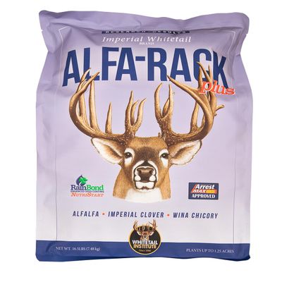 Whitetail Institute Alfa-Rack Plus Deer Food Plot Seed, Perennial Blend of Deep-Root Forages That Thrive on Hilltops and Hillsides, Highly Nutritious and Attractive to Deer, 3.75 lbs (.25 Acres)
