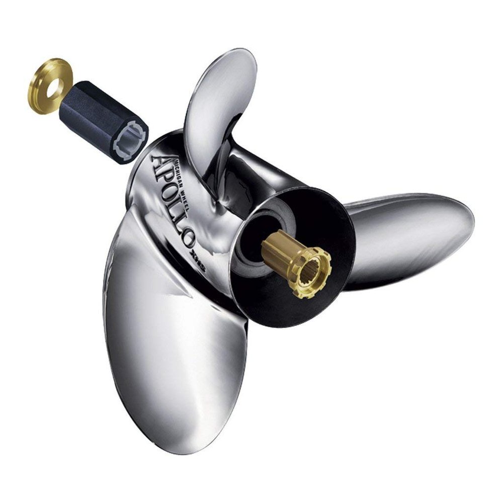 Apollo Michigan Wheel 993024 Apollo A-Series Large Diameter 3-Blade Stainless Steel Propeller - RH, 15-1/4" Diameter x 19" Pitch