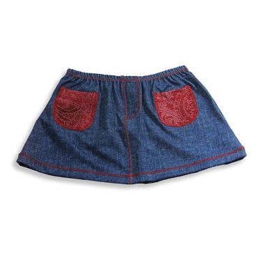 Bathing Babes by Rubbies - Girls Undercover Skirt, Denim Blue, Red 14444-Toddlersizes