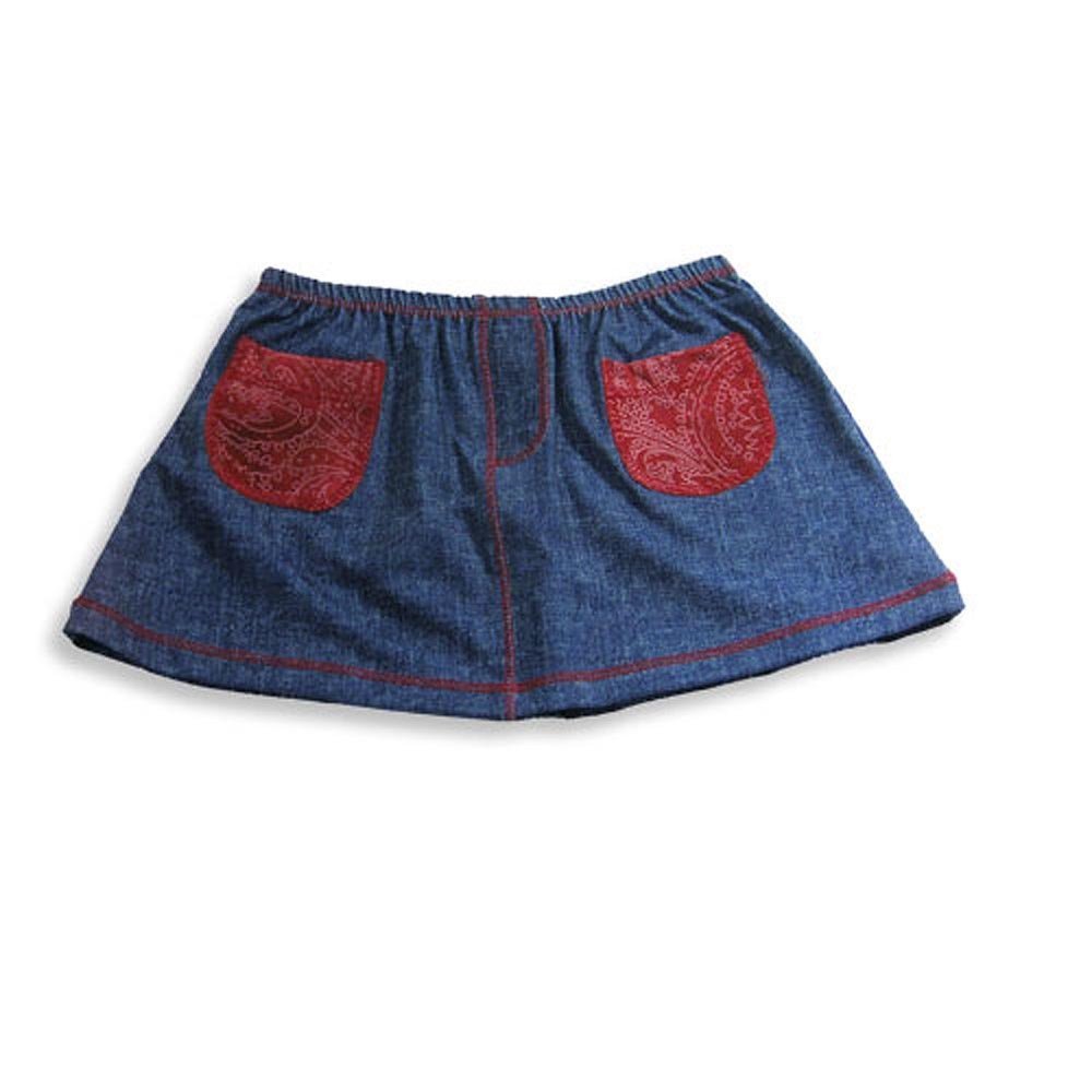 Bathing Babes by Rubbies - Girls Undercover Skirt, Denim Blue, Red 14444-Toddlersizes