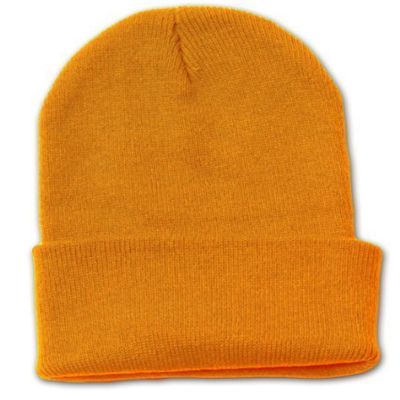Blank Long Cuff Beanie Cap, Gold