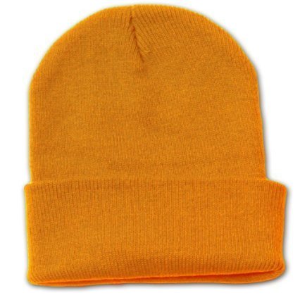 Blank Long Cuff Beanie Cap, Gold
