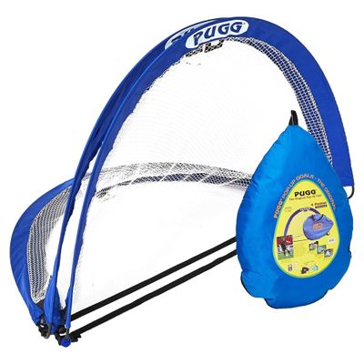 PUGG 4 Foot Pop Up Soccer Goal, Portable Training Football Knitted Poly Net Equipment, The Original Pickup Game Goal, Includes Two Goals & Bag