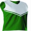 Alleson Girls Cheerleading V Shell Top with Braid, Kelly/White, X-Small view 1