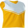 Alleson Women's Cheerleading V Shell Top with Braid, Light Gold/White, 2X-Large view 1