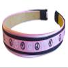 Funny Girl Designs Peace Sign Girls Headband (Light Pink & Black) view 2