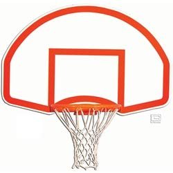 Gared 35" x 54" Rear Mounted Fan-Shape Backboard with Orange Target and Border