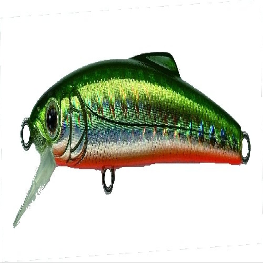 TackleHouse, Buffett S55 Minnow, Size S, 2.2 Inches (55 mm), 0.1 Oz (3.4 g), Silver Green/Orange Berry #05 Lure