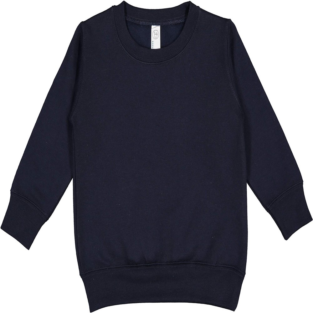 RABBIT SKINS Toddler Fleece Long Sleeve Pullover Sweatshirt, Navy, 2T