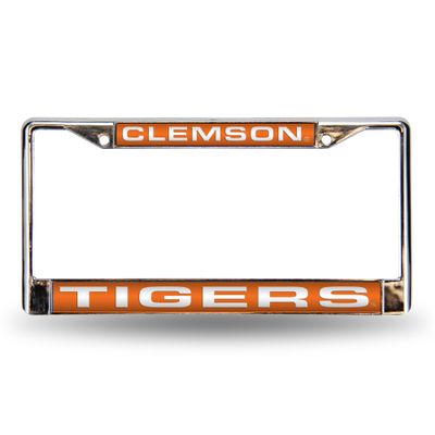 Rico Industries Clemson Tigers Orange Chrome Laser License Frame 12" x 6" Laser Cut Chrome Frame - Car/Truck/SUV Automobile Accessory