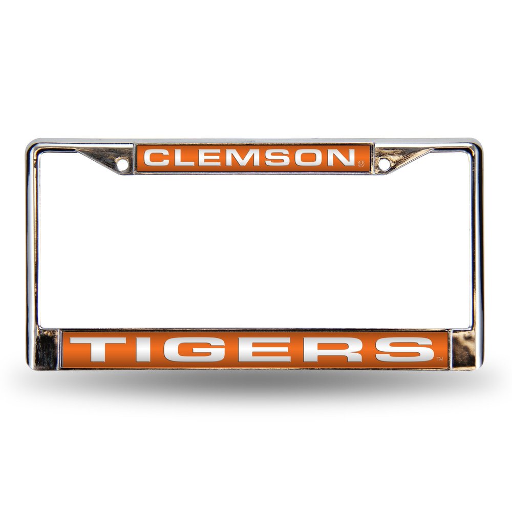 Rico Industries Clemson Tigers Orange Chrome Laser License Frame 12" x 6" Laser Cut Chrome Frame - Car/Truck/SUV Automobile Accessory
