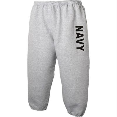 Navy Sweatpants - Military Theme Elastic Bottom Sweatpants in Sport Gray - XX-Large