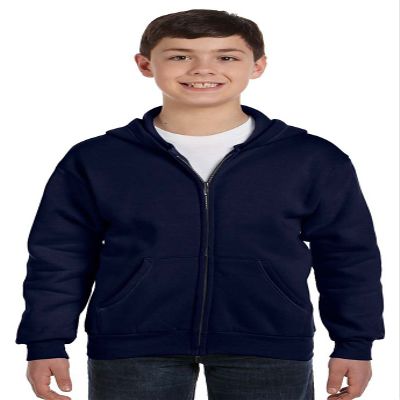 HN YTH 7.8OZ COMFBLND FULL ZIP (NAVY) (L)