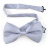 TopTie Mens Formal Solid Silver Satin Bow Tie view 1